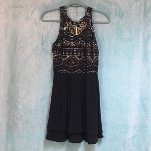 Black Sequin open-back dress w/ FREE NECKLACE